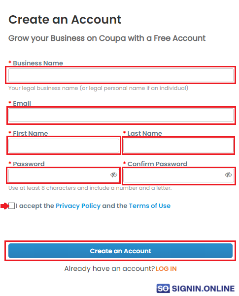 Coupa account